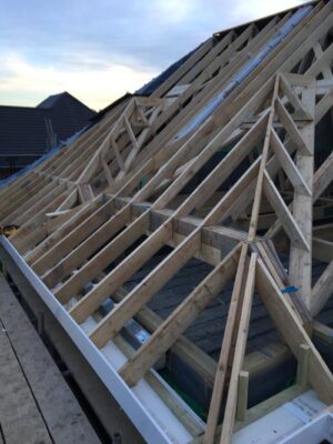Roof timber work.